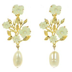 Adam Lippes Buttercup Flower And Pearl Earrings